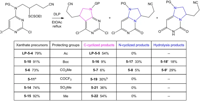 Table 5.2  Regioselective cyclization with different protecting groups 
