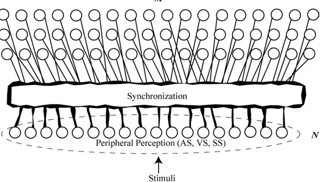 Figure 8.  General architecture: illustration of the basic concept of sparsely synchronized activity