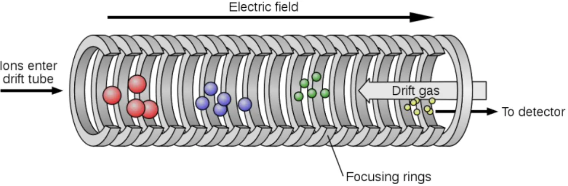 Figure 22 : Diagramme d’une cellule de spectrométrie de mobilité ionique. 