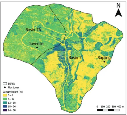 Figure 0.3: Location of the Juvenile in Basin 7A and Sapling sites in Basin 7 at BEREV.