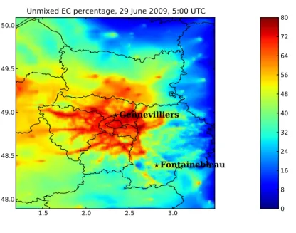 Figure 3.4: Spatial distribution of EC mixing state over Paris region