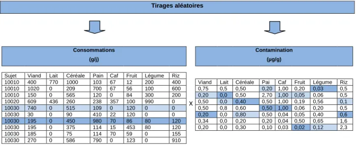 Figure 4. Illustration du calcul probabiliste de l’exposition 