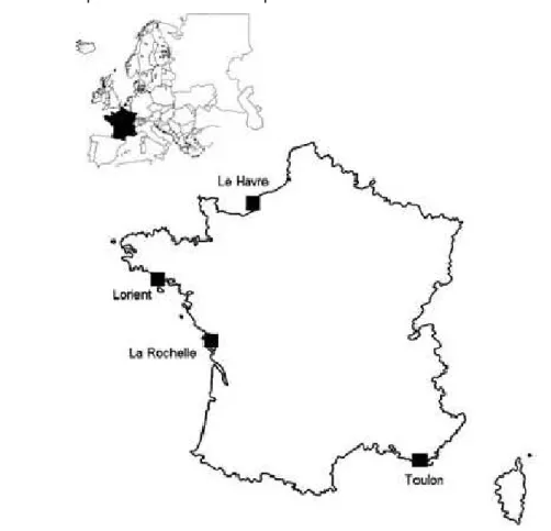 Figure 5. Sites de l’étude Calipso 