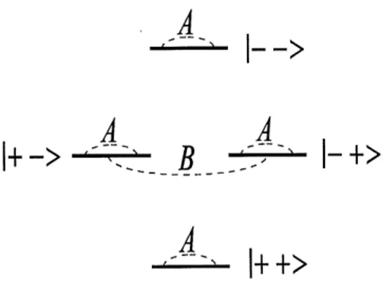 Figure 5. Effet des termes A et B de I'Hamiltonien dipolaire sur les niveaux d'energie