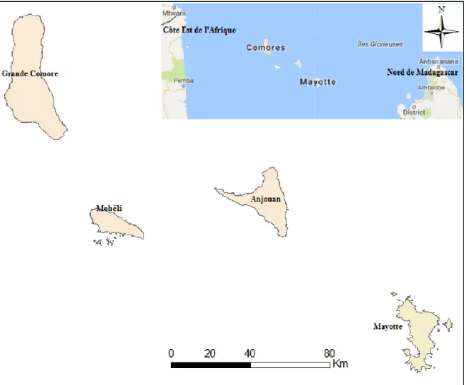 Figure 2: Localisation de l’archipel des Comores 