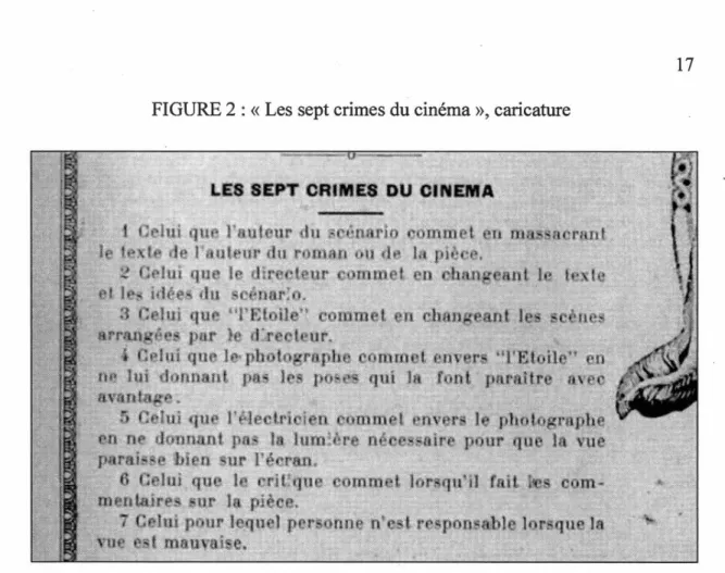 FIGURE 2: «Les sept crimes du cinéma», caricature 