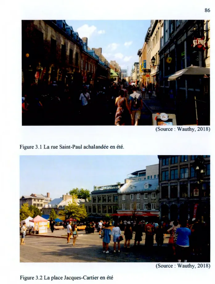 Figure 3.1  La rue Saint-Paul achalandée en été. 