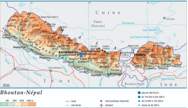 Figure 1 : Carte géographique du Bhoutan et du Népal 