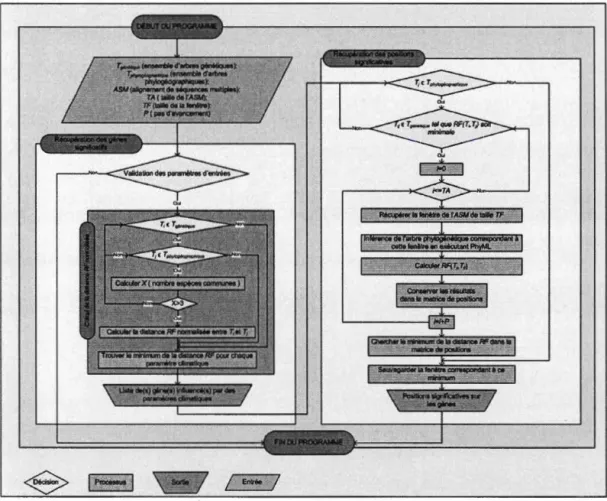 Figure 4.4  :  Algorithme global développé en Java pour trouver la position  génétique liée à des paramètres géographiques