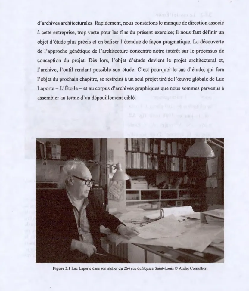 Figure 3.1 Luc Laporte dans son atelier du 264 rue du Square Saint-Louis © André Comellier