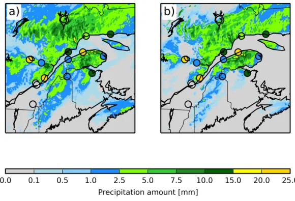 Figure 11 shows the percentage of precipitation at the surface from freezing rain and graupel along a segment