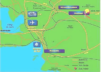 Figure 5 : Plan de situation des accès à la commun de Rousset (Extrait du site Web officiel) 