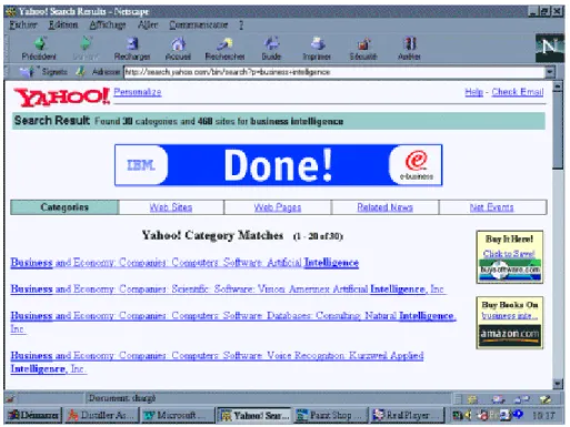 Figure 3 : Exemple d'Index : YAHOO (http://www.yahoo.com) 