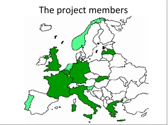 Figure 6: ETD4OA project members (draft July 2014)  References 