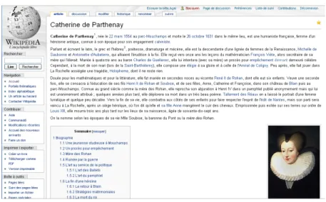Figure 3 – Vue d’un article labélisé « contenu de qualité » dans Wikipédia.