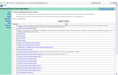 Figure 3 : liste exhaustive des ressources disponibles