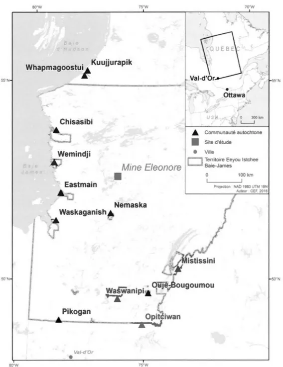 Figure 2.2  Localisation de la mine Éléonore 