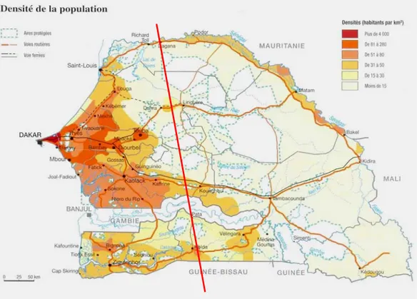 Figure 2: Densité de la population du Sénégal 