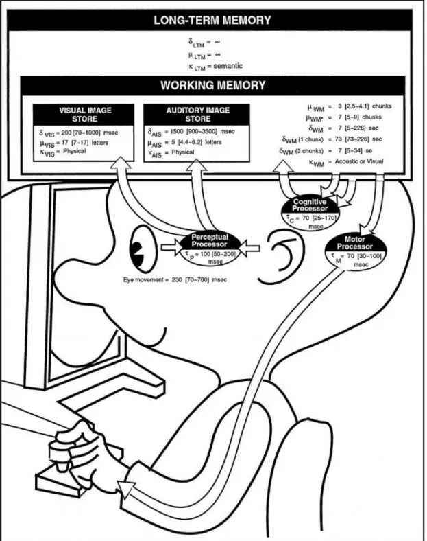 Figure 6 : Modèle du Processeur Humain (Carroll, 2013, fig. 2.2) 