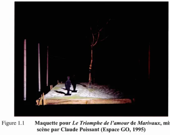 Figure  1.1  Maquette pour  Le Triomphe de l'amour  de  Marivaux,  mise en  scène par Claude Poissant (Espace GO, 1995) 