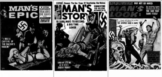 Figure  1 . 5  Exemples de  couvertures de  &#34; Pulp magazines &#34;  érotisant des officiers nazis 