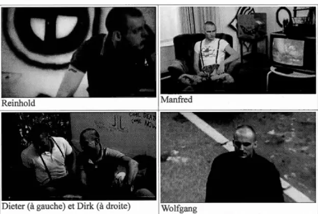 Figure 4 .3  Les personnages principaux de  Skin Gang -les  skinheads 