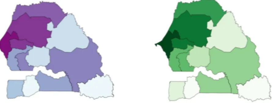 Graphique 2. Repartition des observateurs suivant la distribution  des Bureaux de Vote, Sénégal 2012.