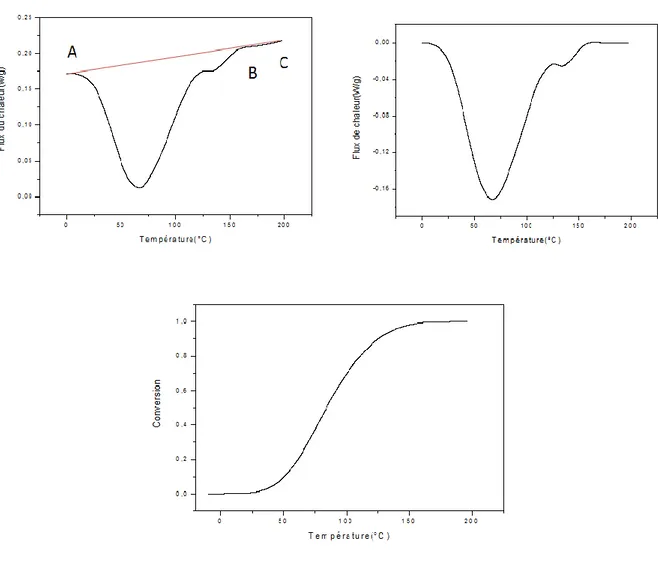 Figure 24:Méthodologie de calcul du taux de conversion en mode anisotherme. 