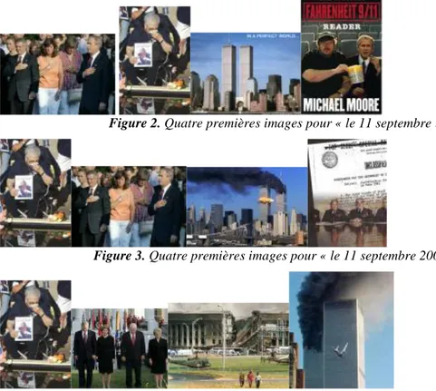 Figure 2. Quatre premières images pour « le 11 septembre » 