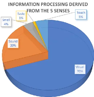 Figure 7. Distribution of the information of each of the five senses [M. L. Heilig., 1992] 