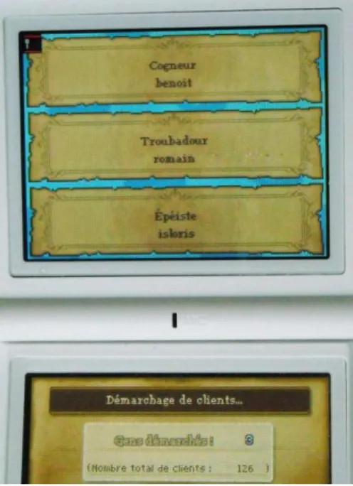 Figure 1. The game terminal interface showing three  ‘encountered’ players