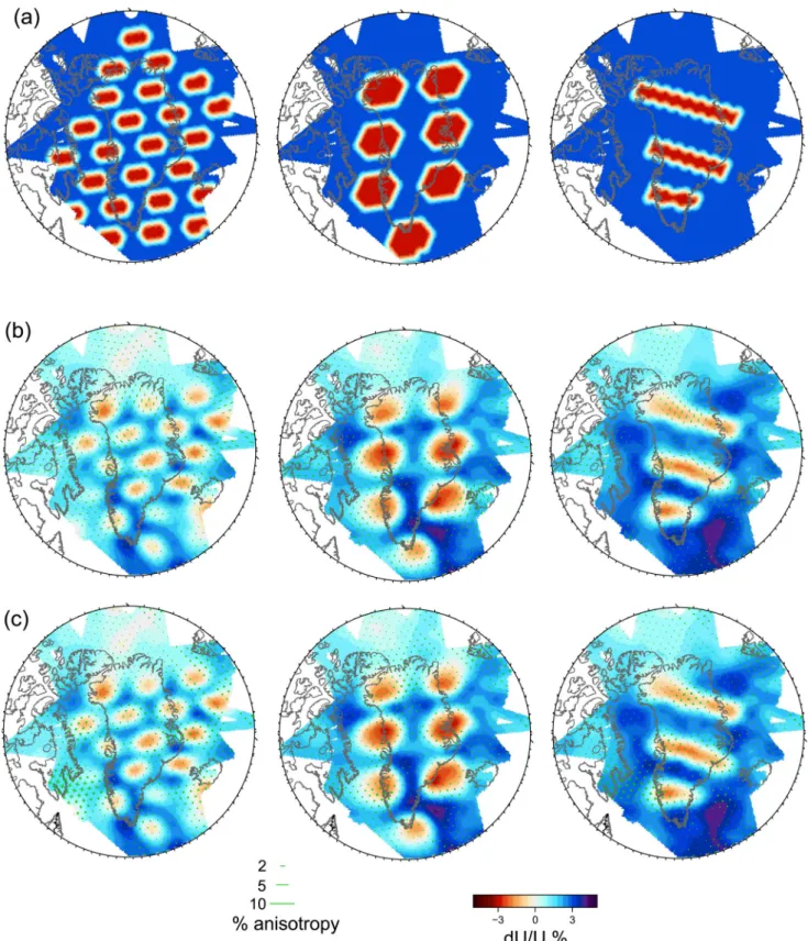 Figure 5. ‘Checkerboard’ and ‘structural’ type resolution tests for path coverage at 25 s period