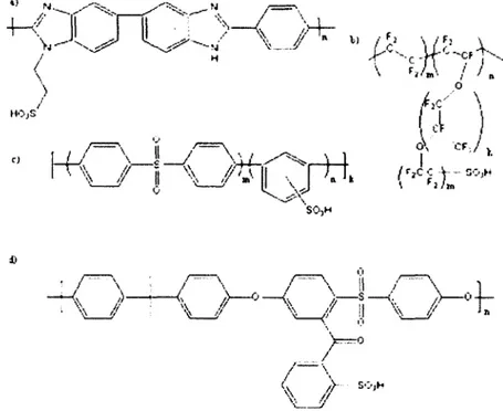 Figure  8   :  Structures moléculaires de certaines PEMs disponibles sur le marché ou en 