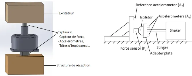 Figure 5: Configuration de test de mobilité. À gauche configuration verticale. À droite configuration  horizontale (B
