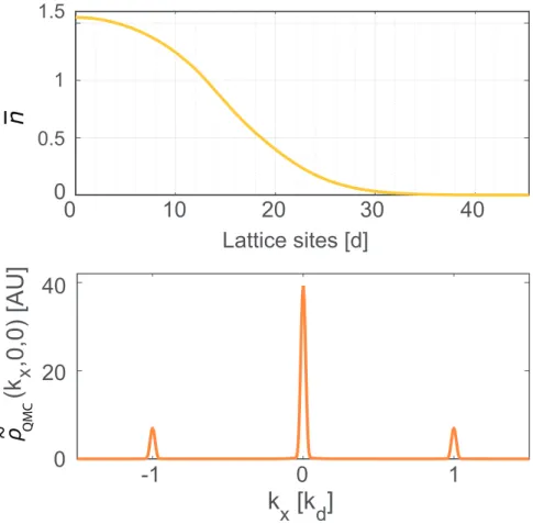 Figure 3.22: In-situ density distribution and the momentum distribution calculated with
