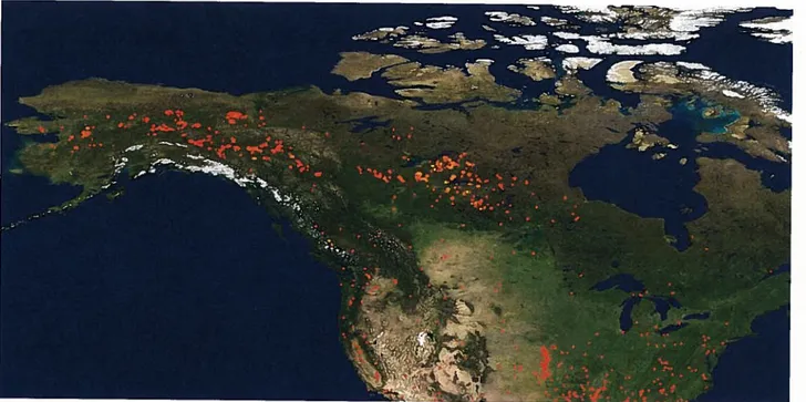 Figure 3.9 - Cartographie des hotspots obtenus avec le capteur MODIS pour la période du 19 au