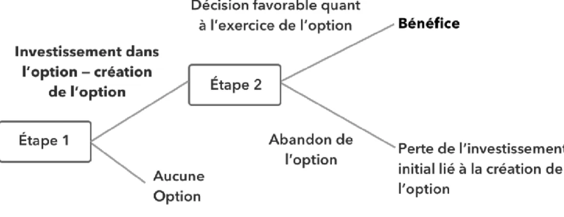 Figure 1.2  La logique des options réelles pour un décideur  