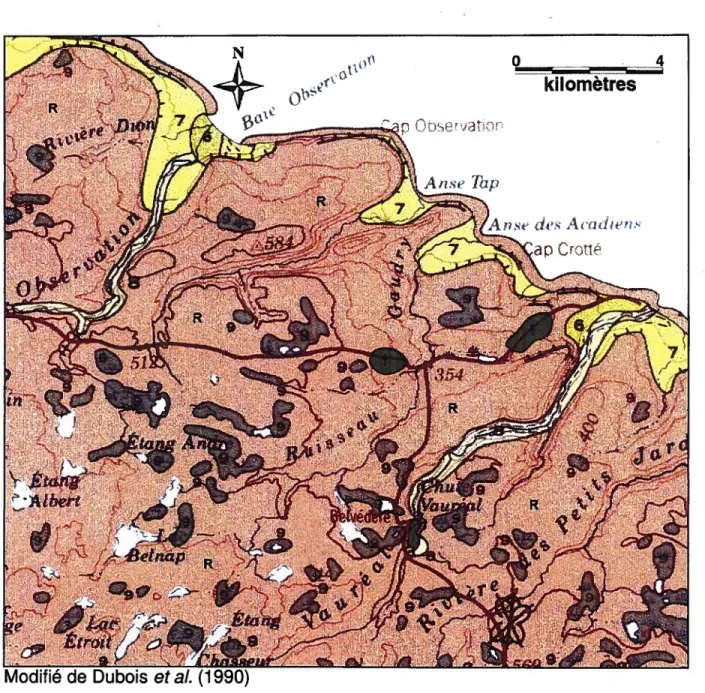 Figure 2.4 : Carte des formations en surface de la zone d’étude.