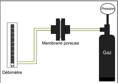 Figure 2.20  Schéma du montage de mesure de la perméation gazeuse.