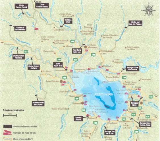 Fig. 6. Territoire de 1 'aire faunique communautaire du lac Saint-Jean (CLAP). 