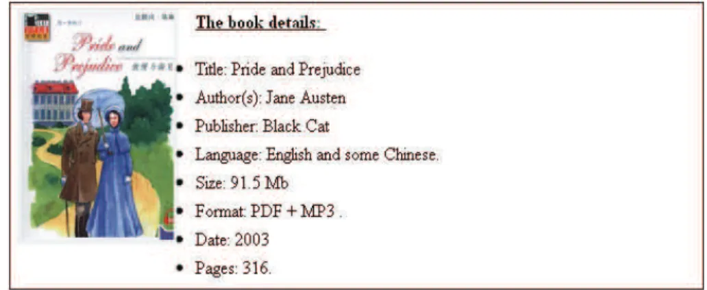 Figure 2.8 – Segment d’une page Web présentant une instance d’un objet Book