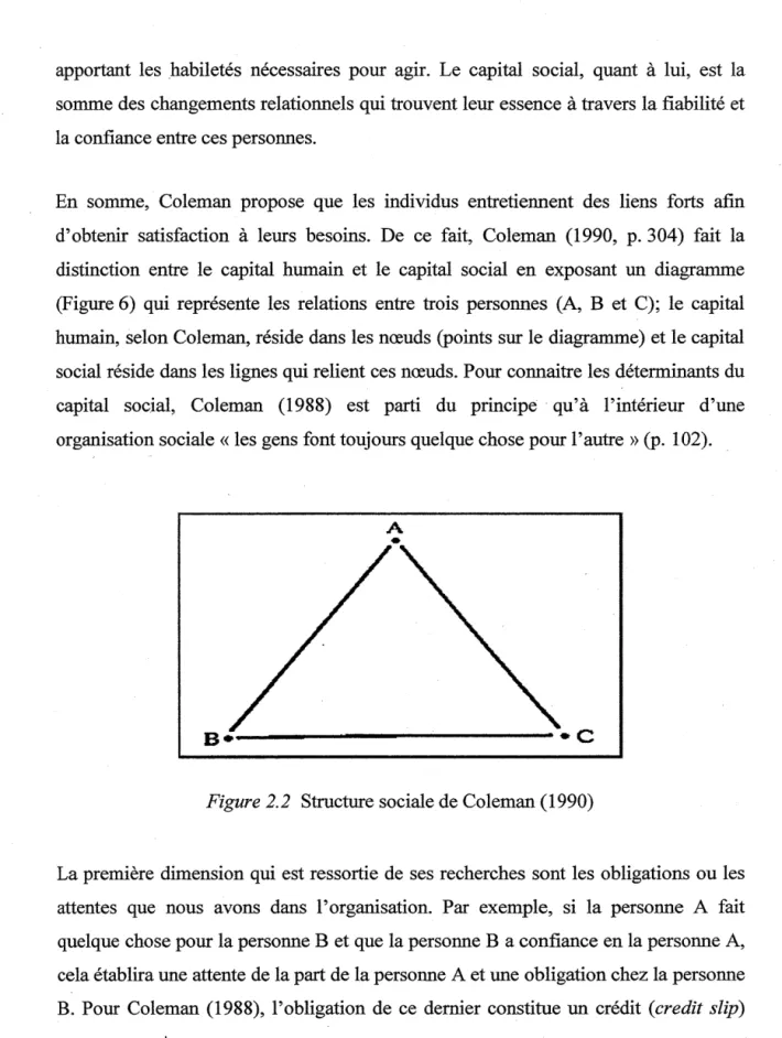 Figure 2.2  Structure sociale de Coleman (1990) 