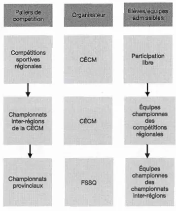 Figure 3.5  Les  paliers de compétitions scolaires 