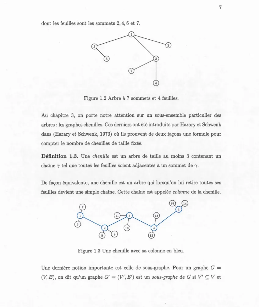 Figure  1.2  Arbre  à  7  sommets  et  4 feuilles . 