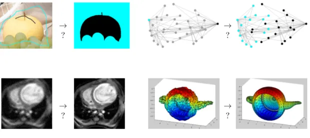 Figure 1.1: Clustering and restoration problems, in images and arbitrary graphs.