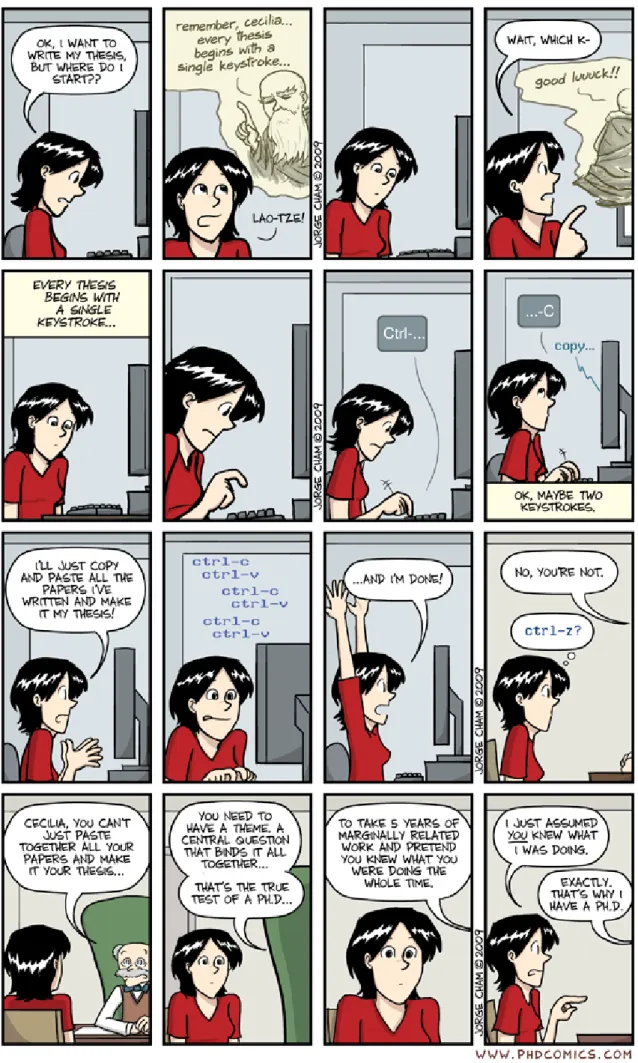 Figure 1 – PhD Comics parus en Avril 2009, copyright Jorge Cham ( www.phdcomics.com ) xi