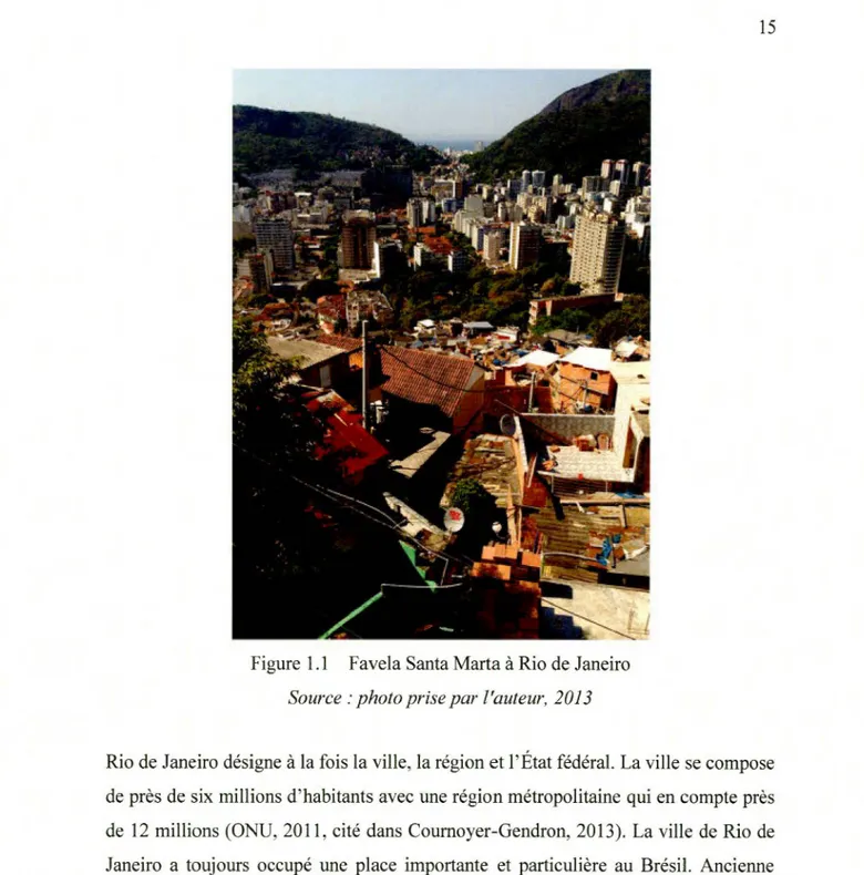 Figure 1.1  Favela Santa Marta  à  Rio de Janeiro  Source : photo prise par l'auteur, 2013 
