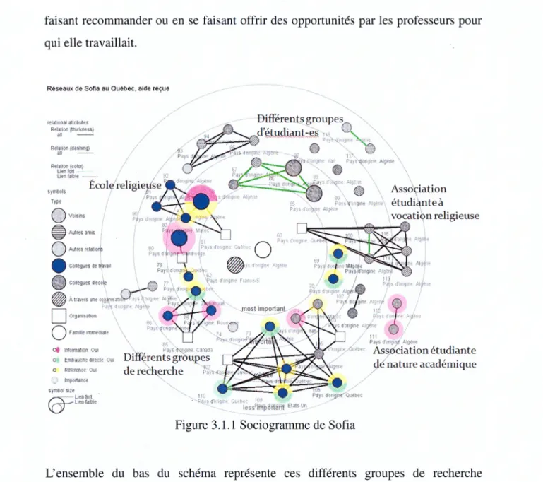 Figure 3.1.1  Sociogramme de  Sofia 