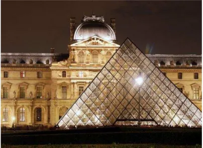 Figure 1 L’état actuel du palais du Louvre contient des bâtiments du 17e siècle  et une construction moderne 