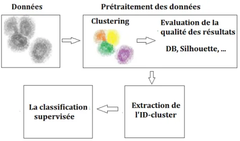 Figure 2.6 – Le clustering est considéré comme une étape de prétraitement.